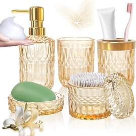 5-teiliges Badezimmer-Set, Glas