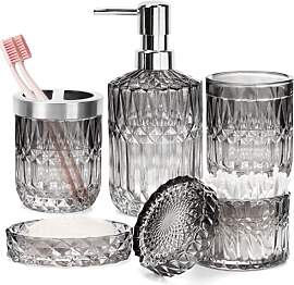 5-teiliges Badezimmer-Set, Glas