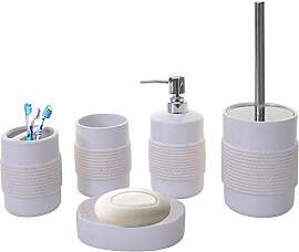 5-teiliges Badset HWC-C73, WC-Garnitur