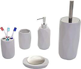 5-teiliges Badset HWC-H88, WC-Garnitur