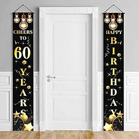 60.Geburtstag Deko Banner Schwarzes und Gold