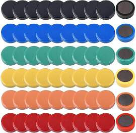 60 Stück Whiteboard Magnete, 6 Farben 20 mm