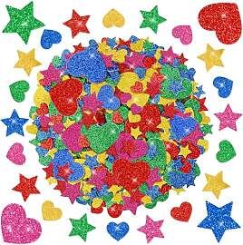 625 Stück Moosgummi Sticker Sterne Herz Aufkleber 