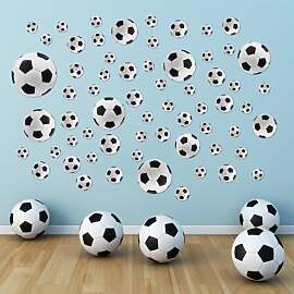 63 Vinyl Fußball Wandaufkleber für Jungen