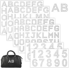 6 Blätter Strass Buchstaben Zahlen
