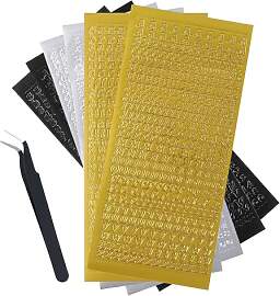 6 Blatt Buchstabenaufkleber, selbstklebende