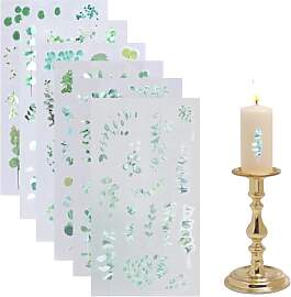 6 Blatt Grüne Pflanzenaufkleber Scrapbooking