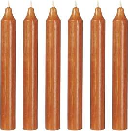 6er Pack Rustikale Stabkerzen H:18 cm Ø:2,2 cm