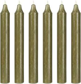 6er Pack Rustikale Stabkerzen H:18 cm Ø:2,2 cm