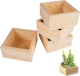 6er-Pack Unlackierte Naturholz Deko-Boxen Set,