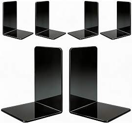 6er-Pack weiße Acryl-Buchstützen – rutschfest, 