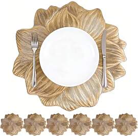 6er Platzsets Set, Elegante Florale PVC Tischsets