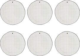 6er Set Dessertteller HEART STRIPES weiß Streifen 