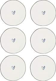 6er Set Dessertteller IRIS BLUE Watercolour Heart