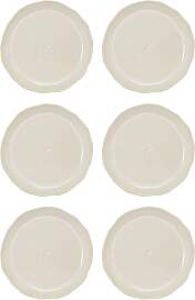 6er Set Dessertteller JUNE Clay creme D. 15cm