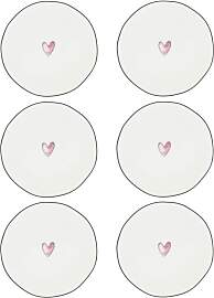 6er Set Dessertteller Watercolour HEART D. 13cm