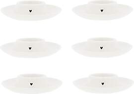 6er Set Eierbecher HEART kleines Herz weiß