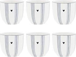 6er Set Eierbecher Iris Blue Small Stripes H. 5cm