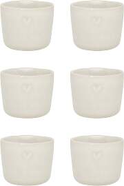 6er Set Eierbecher JUNE Clay creme H. 5cm D. 4cm