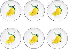 6er Set Frühstücksteller Amalfi Zitronen rund