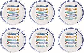 6er Set Frühstücksteller Fische Maritim BORD DE