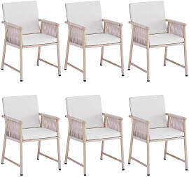 6er Set Kick Gartenstuhl Sia - Beige