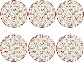 6er Set Kuchenteller COUNTRY LIFE Motiv 2 D. 19cm