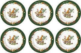 6er Set Kuchenteller Forest Dream mit Fuchs D 19cm 