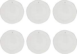 6er Set Kuchenteller HEART STRIPES mit grauen