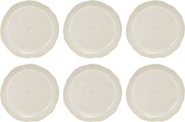 6er Set Kuchenteller JUNE Clay creme D. 18cm