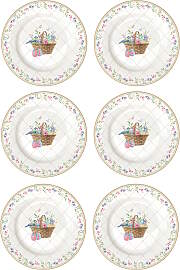 6er Set Kuchenteller SPRING BLOOM Ostereier mit