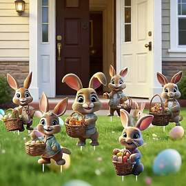 6er Set Osterdeko Outdoor, Ostern Deko, Gartendeko 