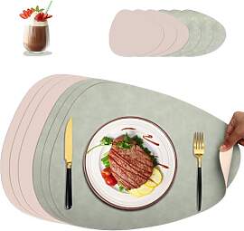 6er Set Platzsets abwaschbar Oval &