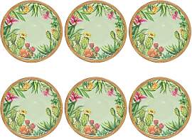 6er Set Speiseteller TENERIFE Kakteen D. 28cm