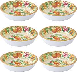 6er Set Suppenteller PORTO RICO Früchte D. 20,5cm 