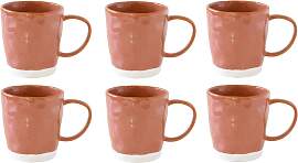 6er Set Tassen, Becher INTERIORS brick rot braun