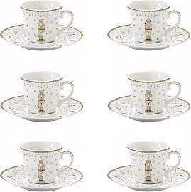 6er Set Tassen mit Untertasse ROYAL NUTCRACKER