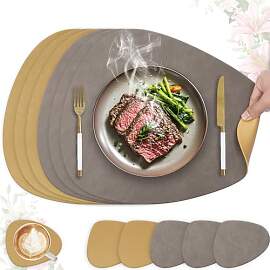 6er Set Tischset aus Leder-Imitat，Platzsets