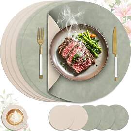 6er Set Tischset aus Leder-Imitat，Platzsets
