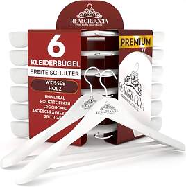 6 Kleiderbügel aus Holz Breite Schulter 24x45cm