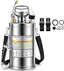 6L Edelstahl Drucksprüher mit Manometer &