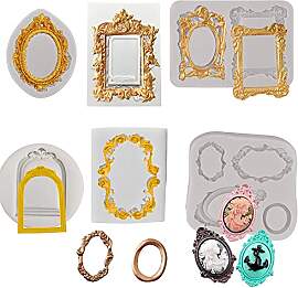 6 PCS Vintage Frame Silikonform, Barock Stil