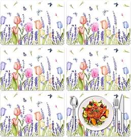 6 Stück Blumen Platzset, Platzsets Tulpe,