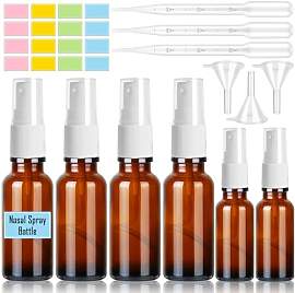 6 Stück Braunglas Sprühflasche Set - 30ml+10ml