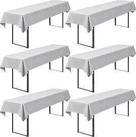 6 Stück Hellgrau Biertisch Tischdecke