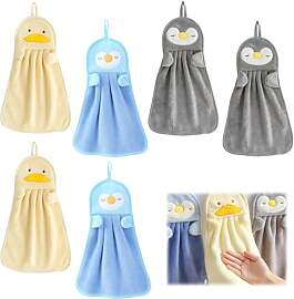 6 Stück Kinder Hand Handtuch, Tier Kinderhandtuch 
