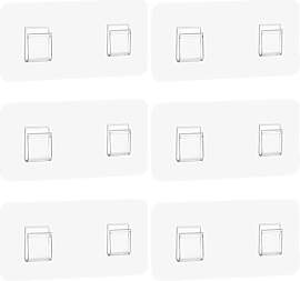 6 Stück Klebehaken Transparent für Duschablagen