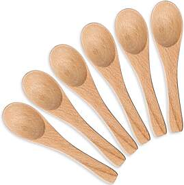 6 Stück Kleine Holzlöffel, Honiglöffel Holz,