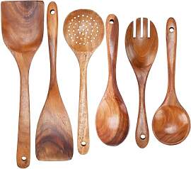 6 StüCk Kochlöffel Holz Sets Holzkochbesteck