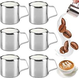 6 Stück Milchkännchen, 90ml Edelstahl Kleine